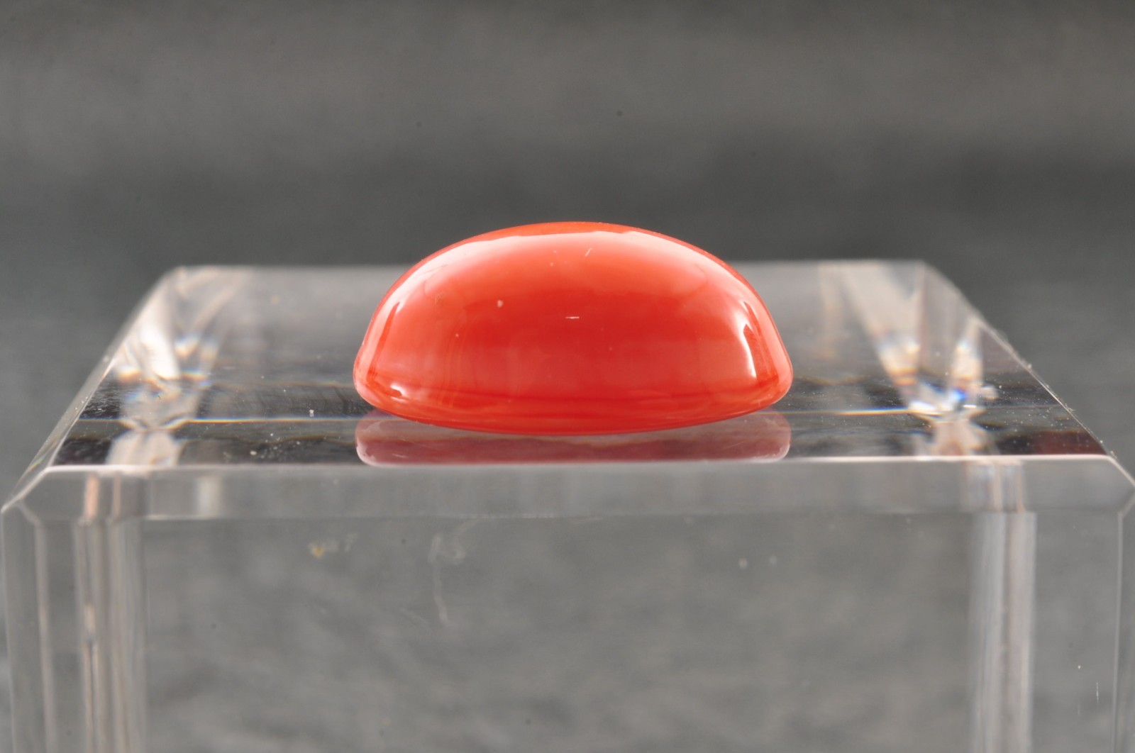 With Certification Single color MOMO coral oval Cabochon ( 15mm(0.59in) 8.85ct).