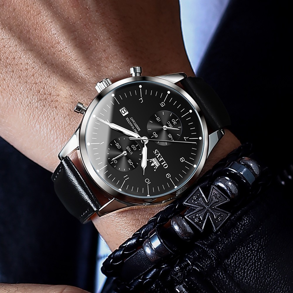 OLEVS 2880 Luminous Multifunctional Male Top Quality Calendar Quartz Watch