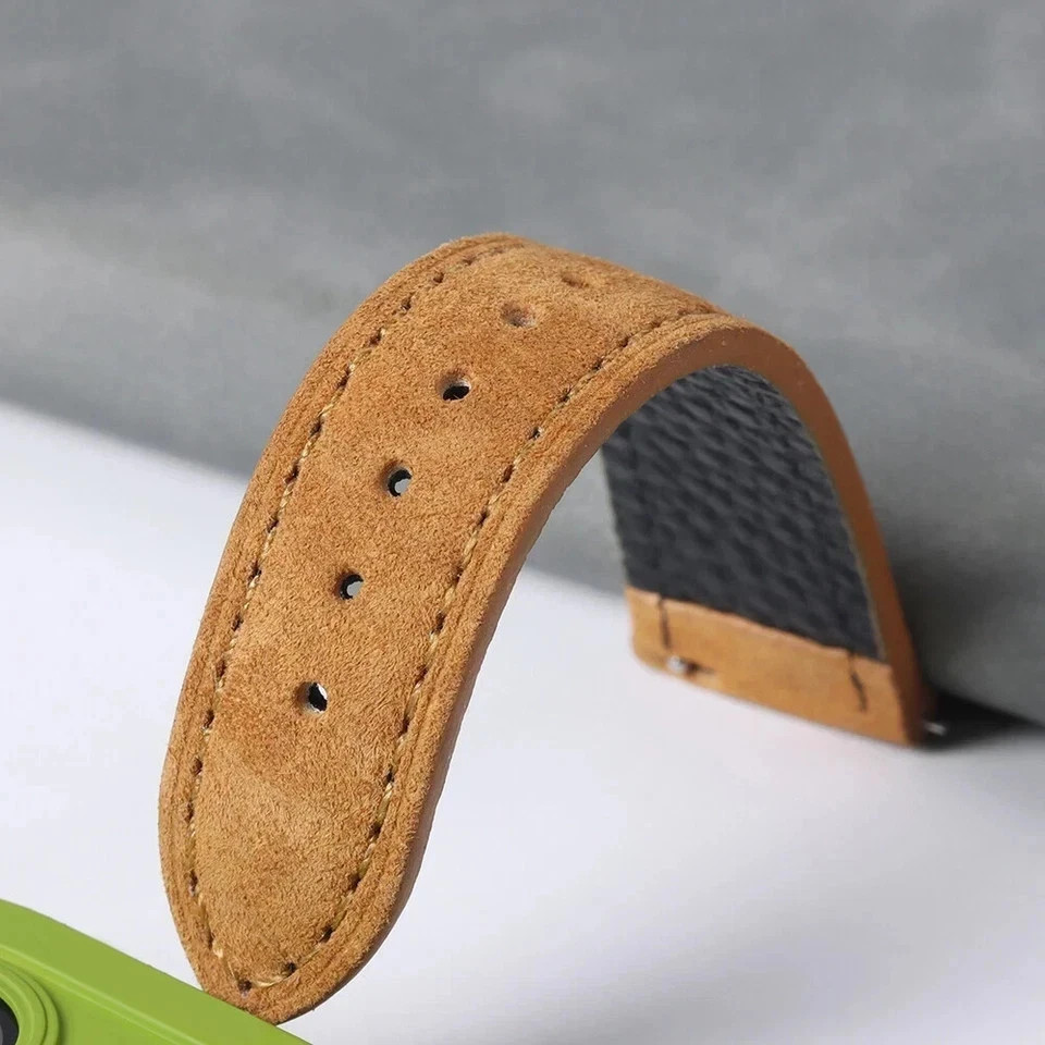 New Soft Suede Leather Watch Band Straps Stainless Steel Buckle 18/19/20/22/24mm