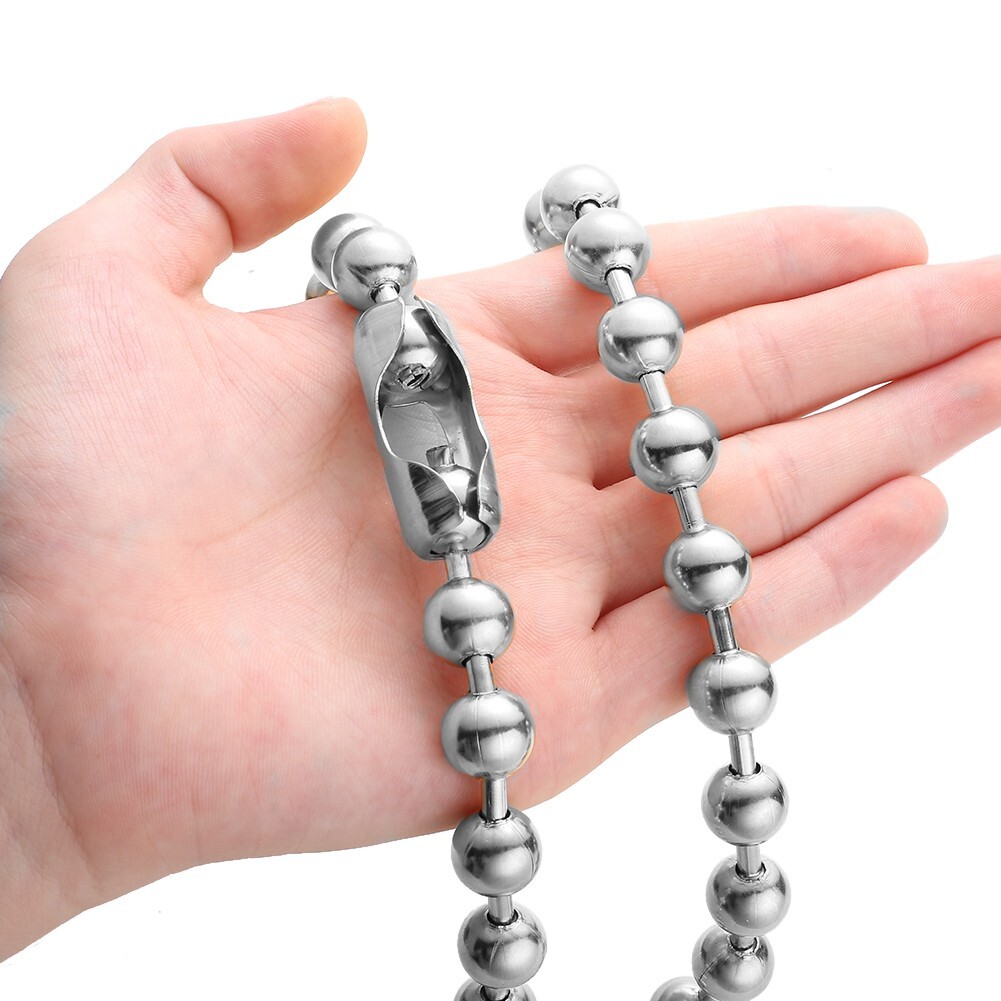 6/8/10/12mm Men’s 316L Stainless Steel Ball Beads Chain Necklace 16inch-40inch