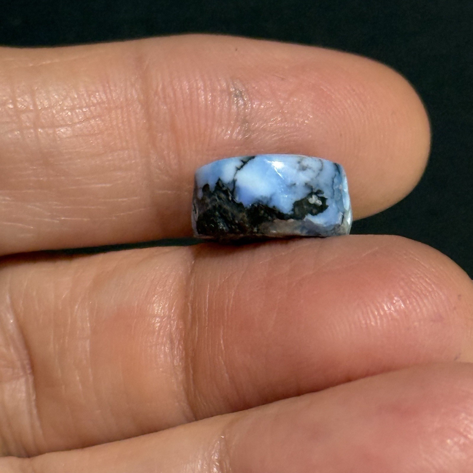 22.4ct 30.6×13.2x7mm White River Stone Lavender Opal Hubei Turquoise Cabochon