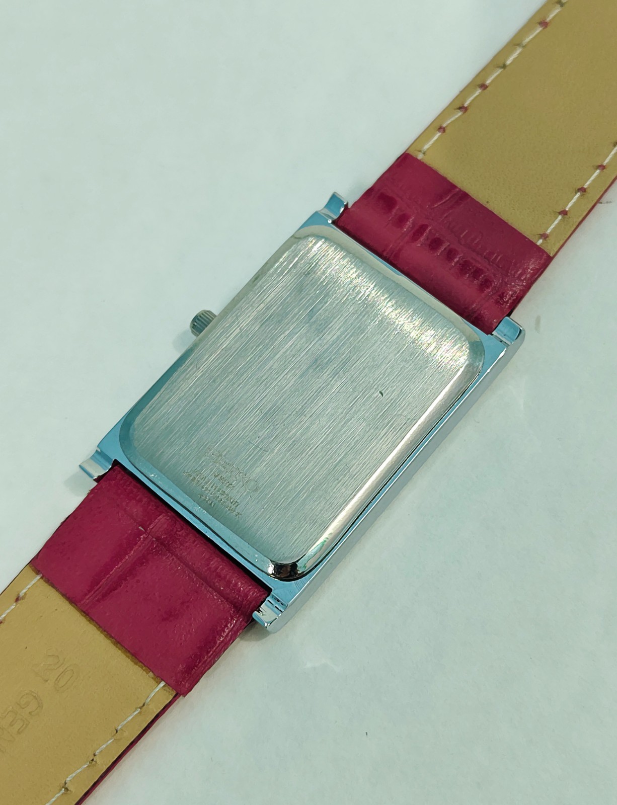 Vintage Style Seiko Tank Yellow Dial Quartz 27mm Men Slim Wristwatch