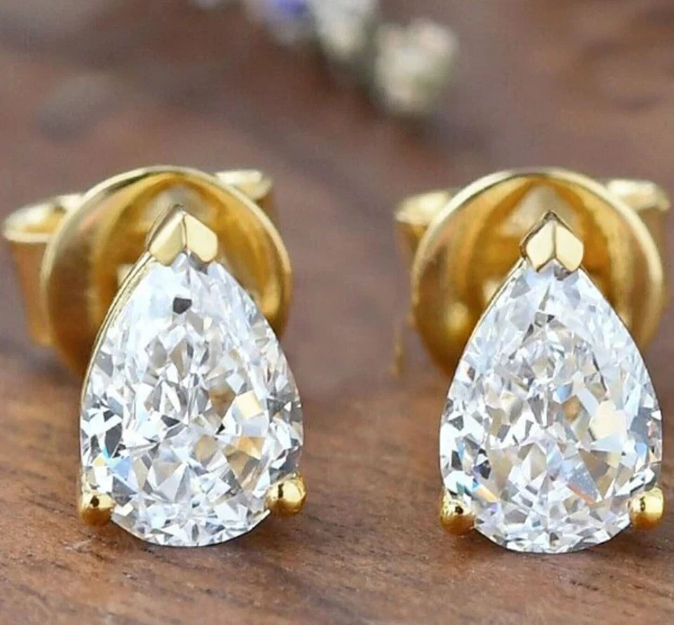 RARE 8.20 Ct Certified Treated White Diamond Solitaire Stud Earrings, 925 Silver
