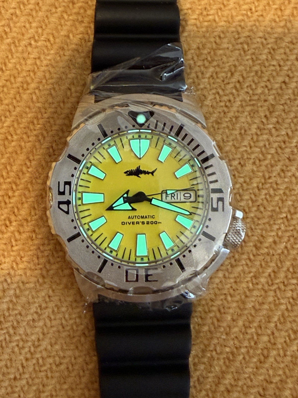 HEIMDALLR MONSTER Yellow Dial Upgraded Italian Rubber Strap
