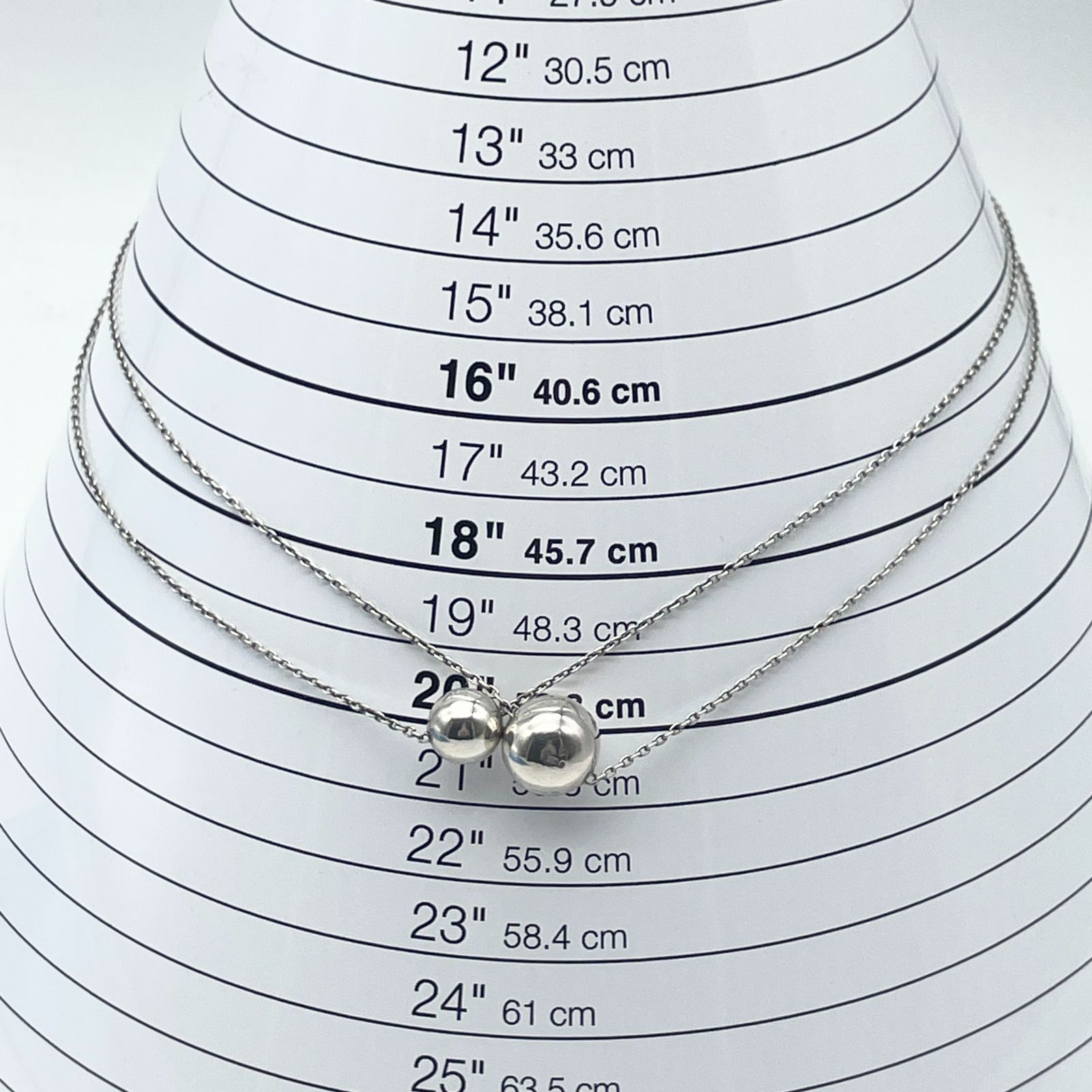 Georg Jensen CAVE Ball Necklace Sterling Silver 925 Long 92cm