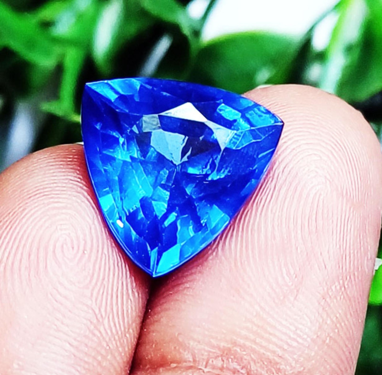 Natural Blue Sapphire Trillion Cut 9.45+ Ct Certified Loose Gemstone ~ Free Gift