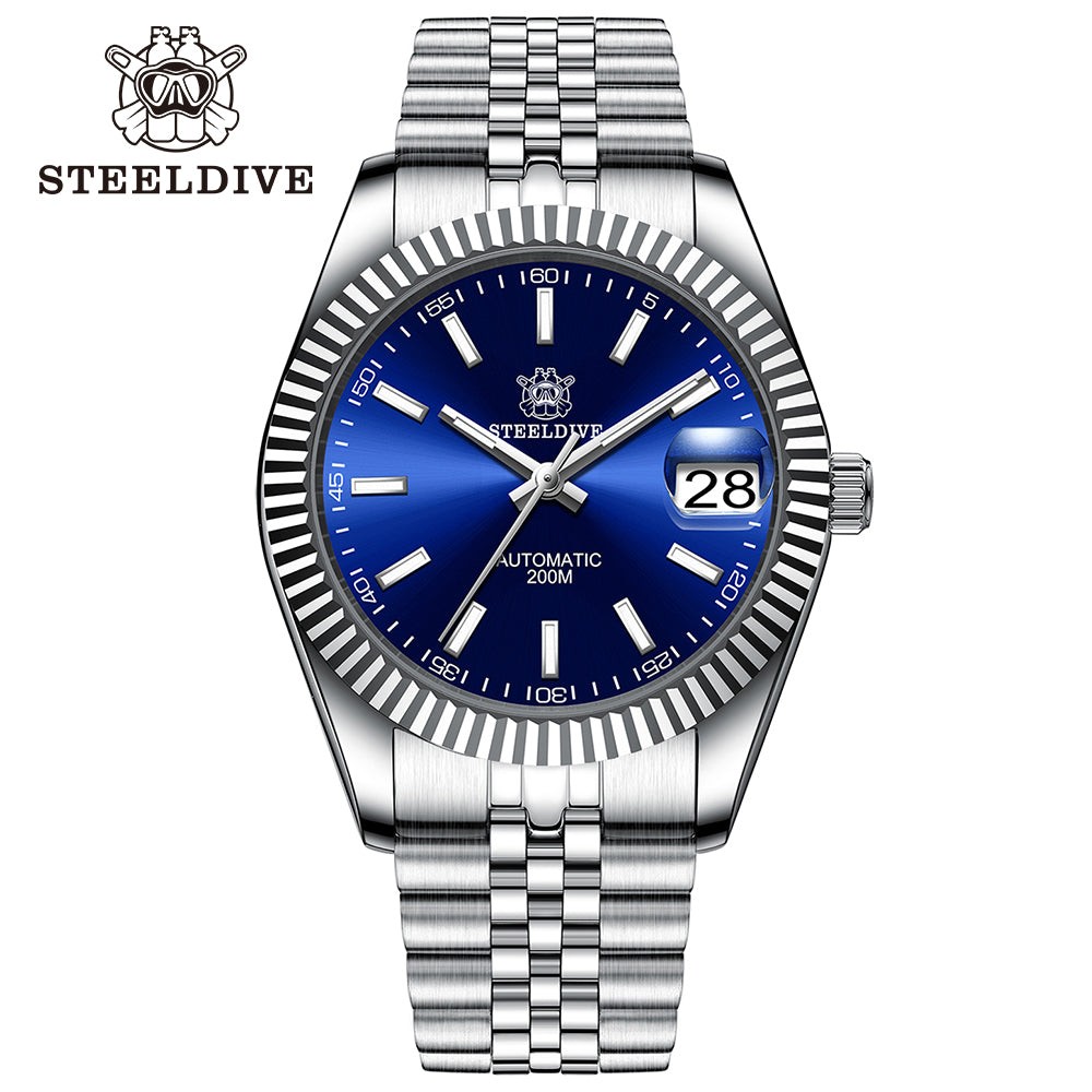 STEELDIVE SD1933 Mens 39mm 200M Automatic Dive Watch NH35 Steel Bracelet