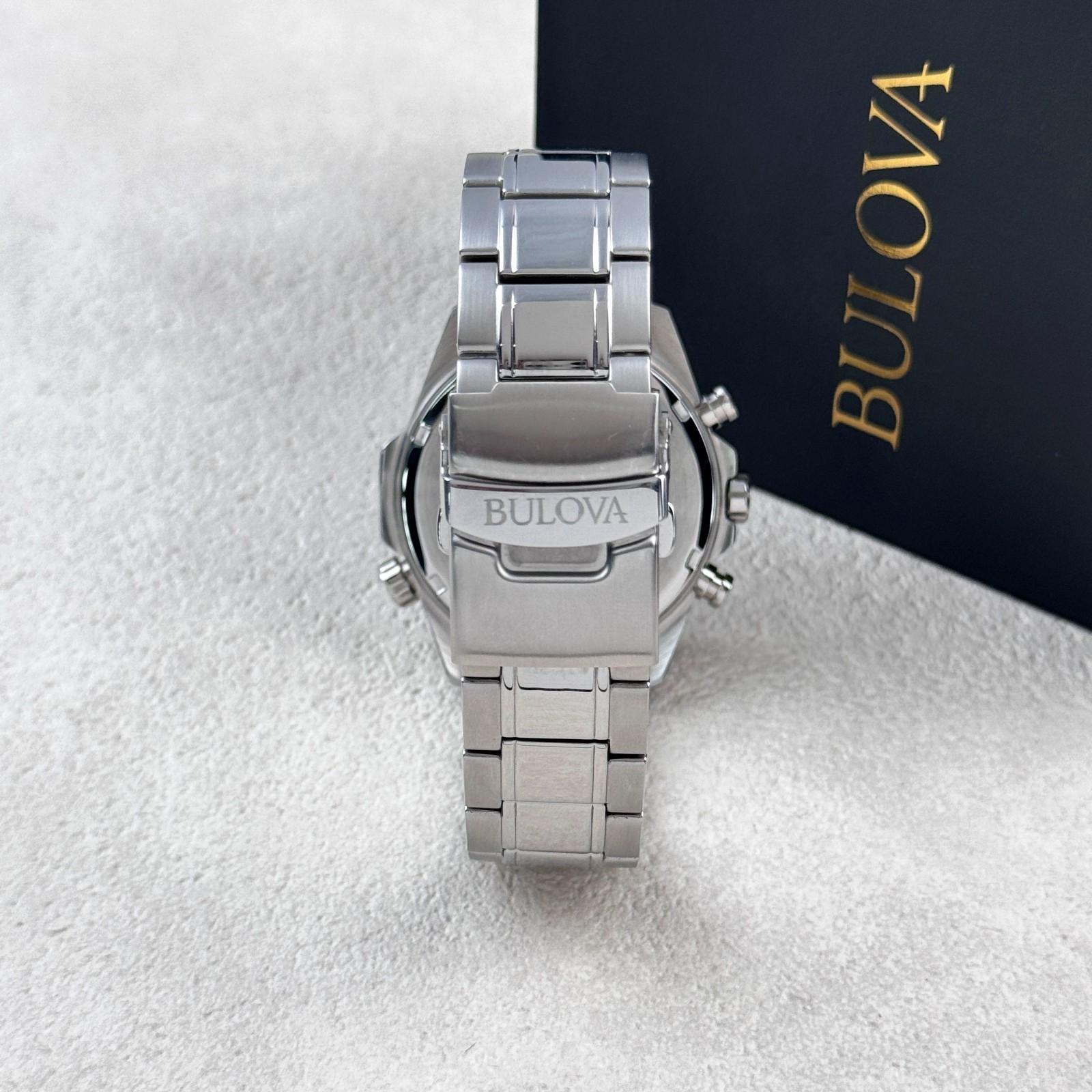 Bulova Men’s Marine Star 96B255 White Dial Stainless Steel Chronograph Watch