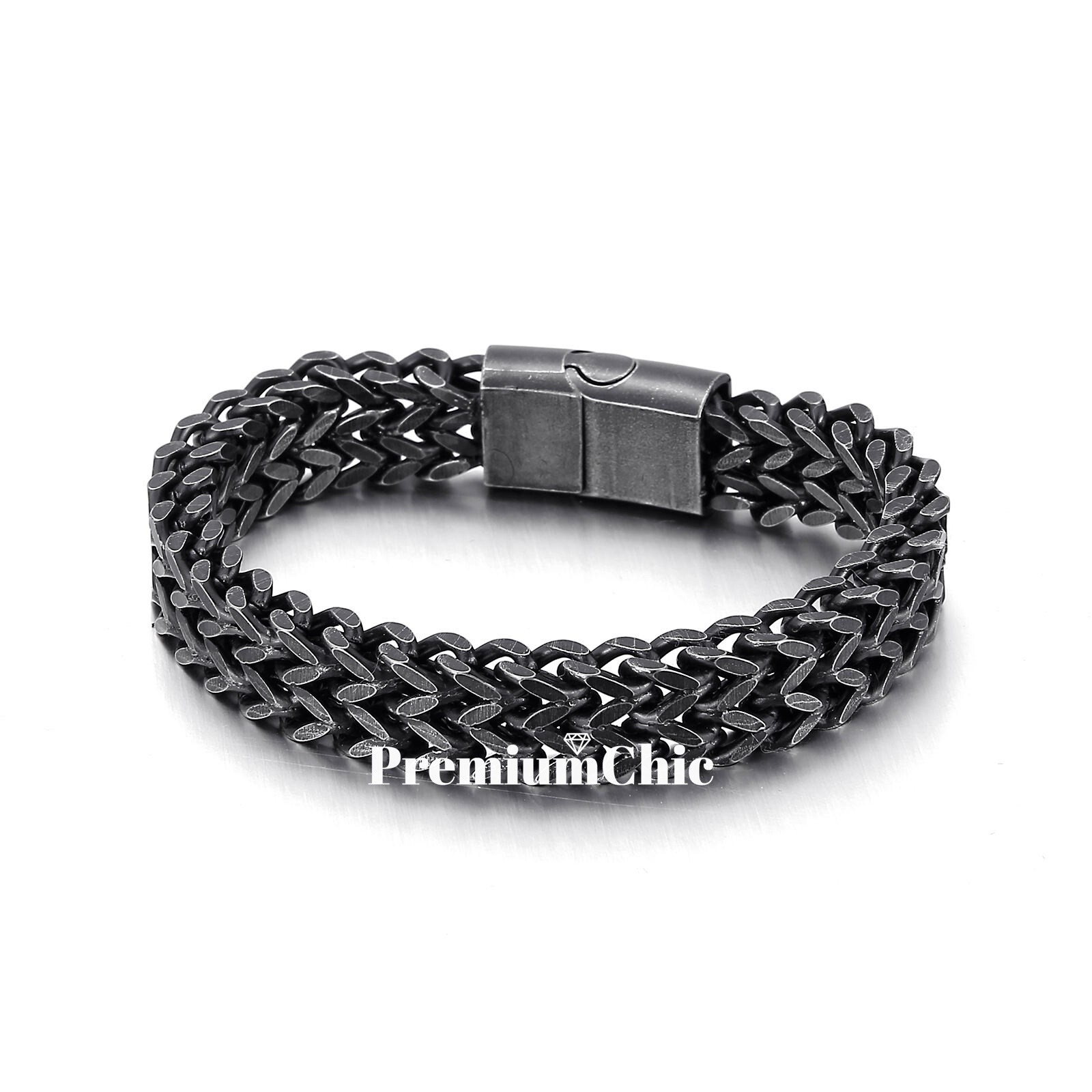Unisex Stainless Steel Mesh Bracelet Wristband w Magnetic Clasp