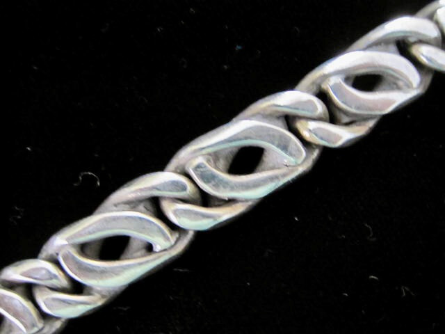 VTG STERLING SILVER CHAIN 8.25 in MELESIO RODRIGUEZ TR-114 56 gms TAXCO MEXICO