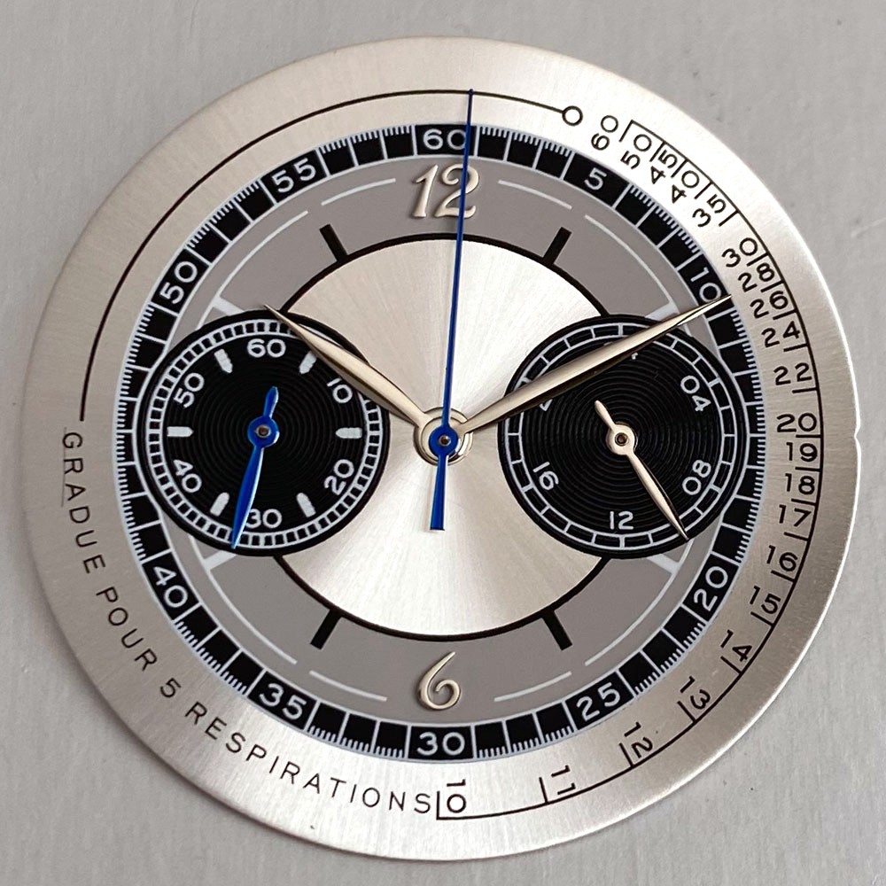 38mm Retro Stainless Steel Watch Case Dial For Miyota OS20 Chronograph Quartz