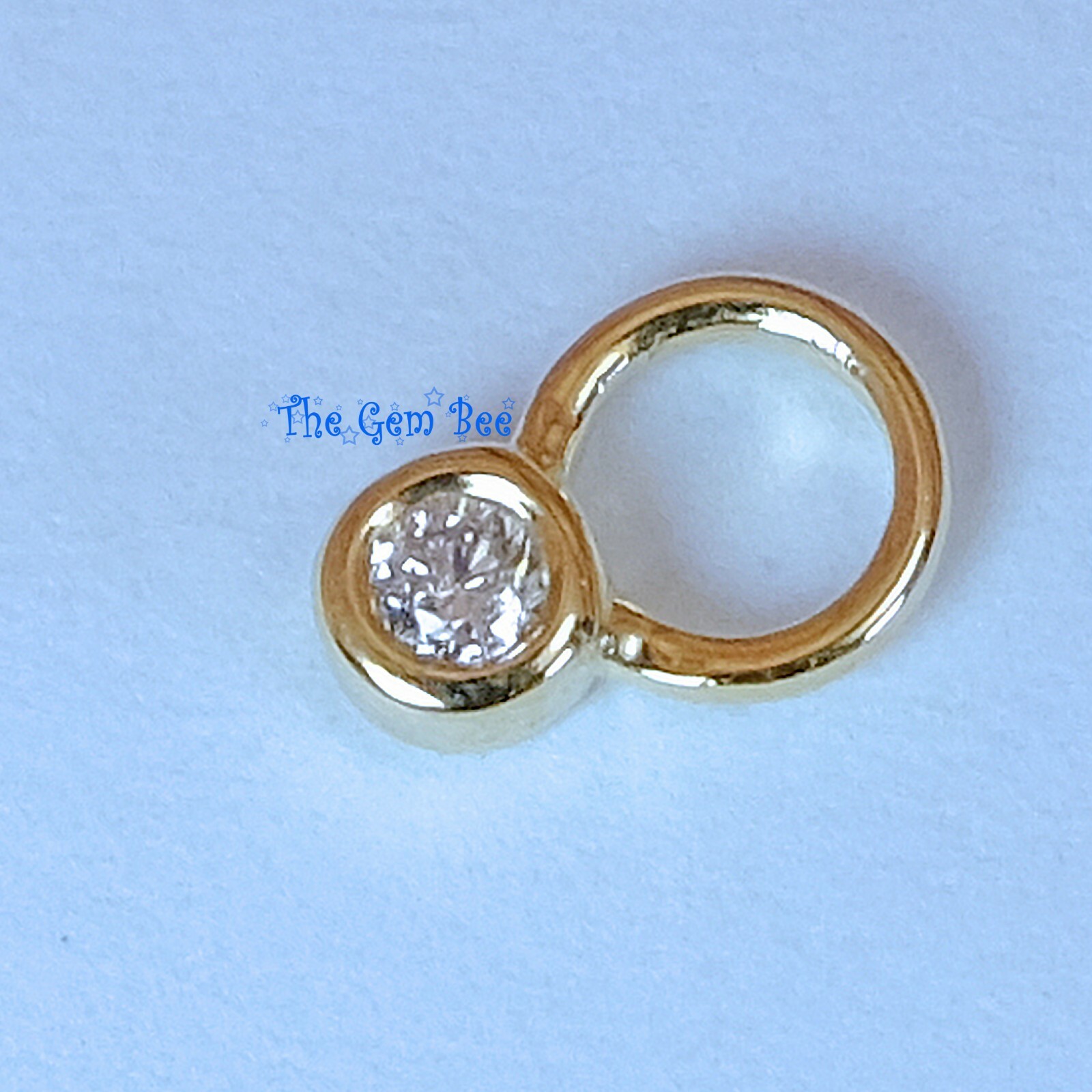 0.02 Carat 14k Solid Yellow Gold Full Brilliant Cut Diamond Bezel Charm Pendant