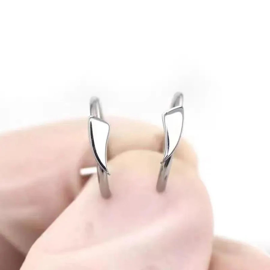 2PCS Trendy 10mm Stainless Steel Punk Clip on Fake Piercing Nose Wrap Lip Rings
