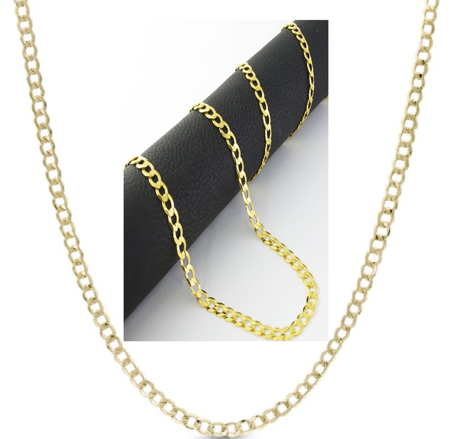 18K Gold Filled 5mm Wide 16/18/20″/22″/24″/26/28/30″/32 Curb Chain Necklace J70G