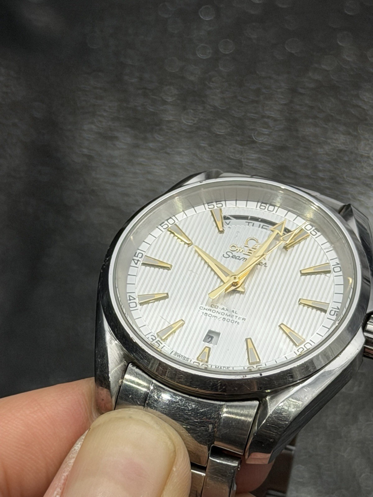 USED Omega Day Date Seamaster Aqua Terra 150M Steel/Silver Dial 42mm Men’s Watch