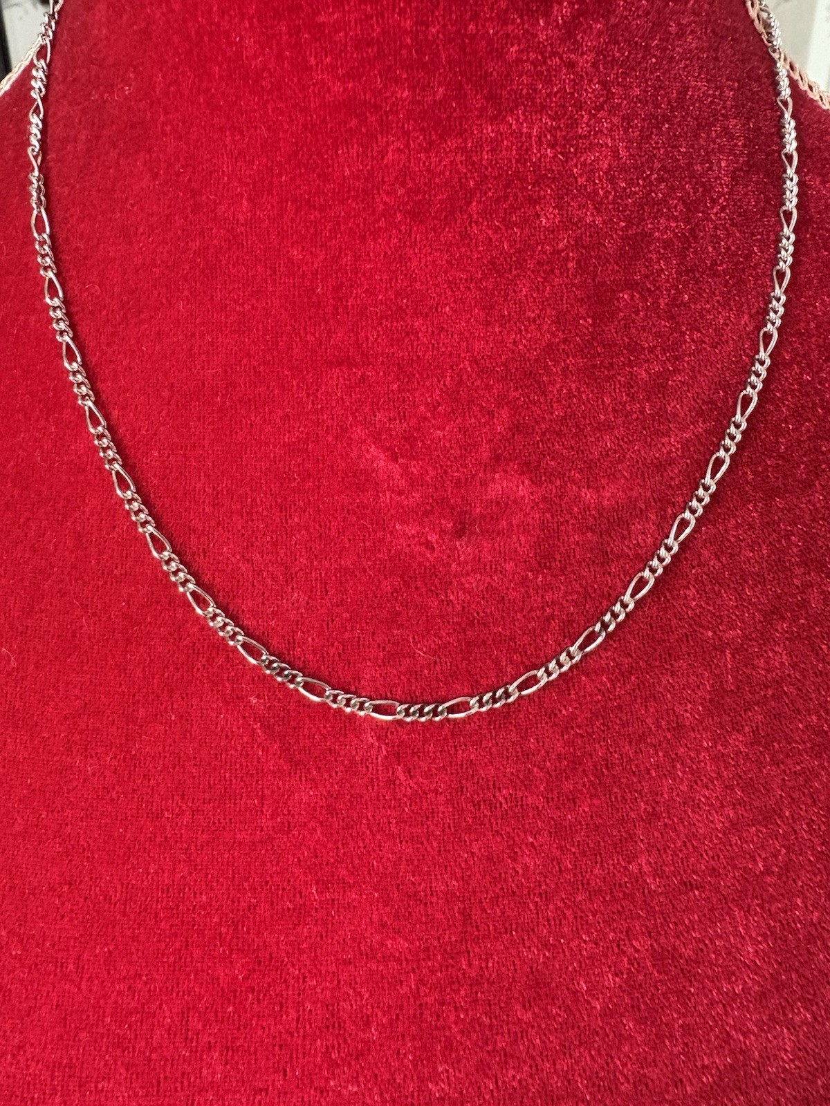 Vintage Sterling Silver Figaro Chain Hallmarked 51cm