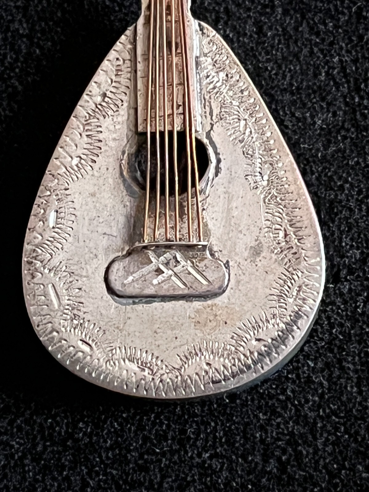 Silver Pendant Mandolin Violin 925 Hallmarked 7cm Music Mexico Silver Pendant