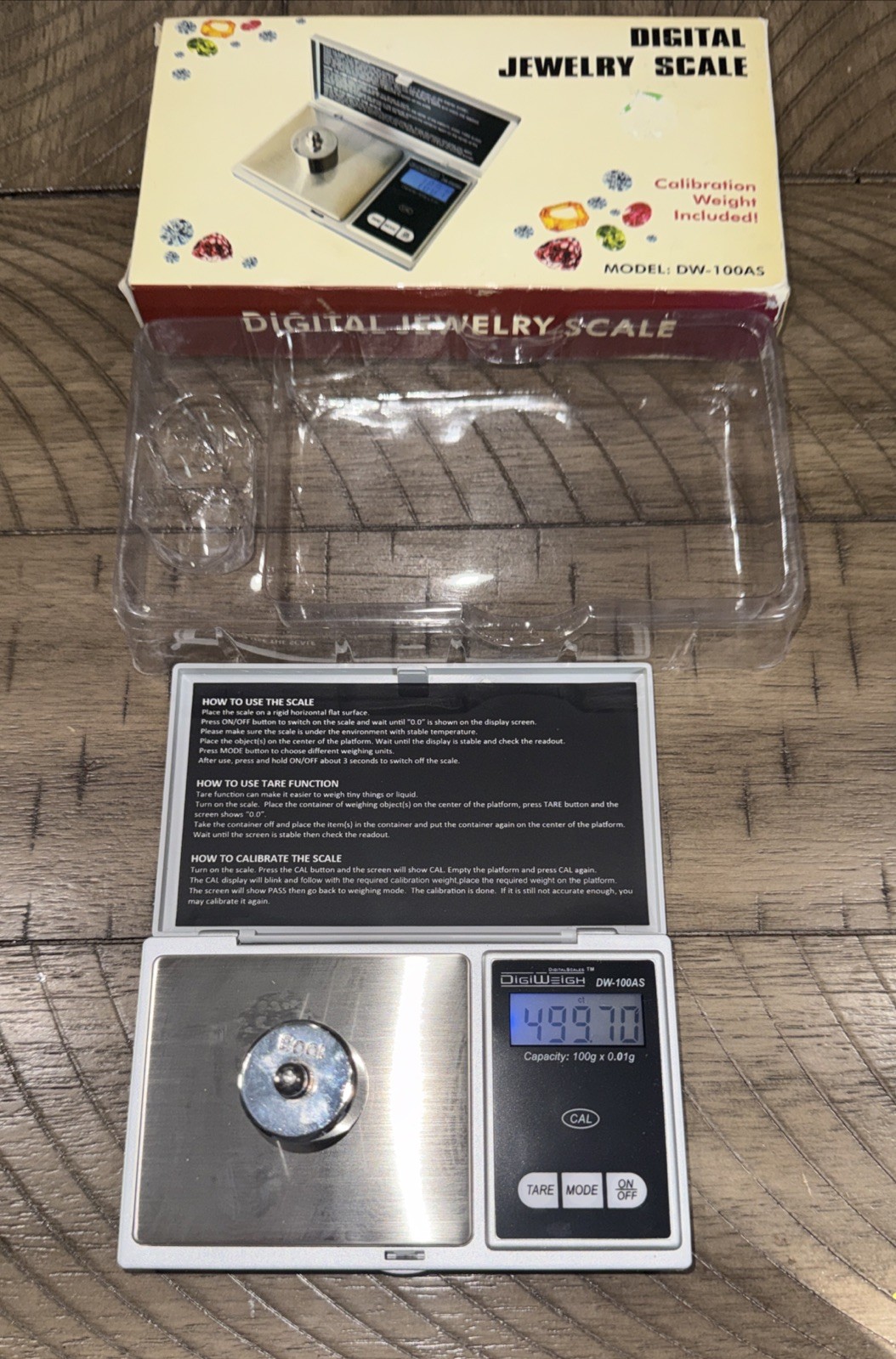 😎 100g x 0.01 DIGITAL JEWELRY SCALE 💜DW-100AS MODEL💛STAINLESS STEEL DIGIWEIGH