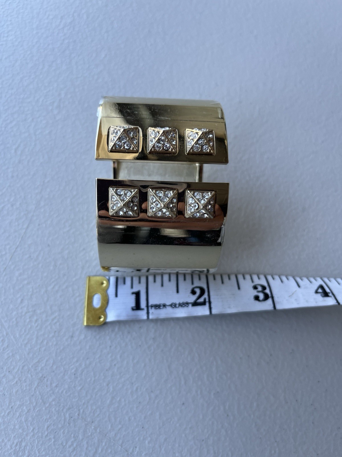 Victoria Secret Scandalous Hinged Gold Tone Rhinestone Cuff Bangle Bracelet