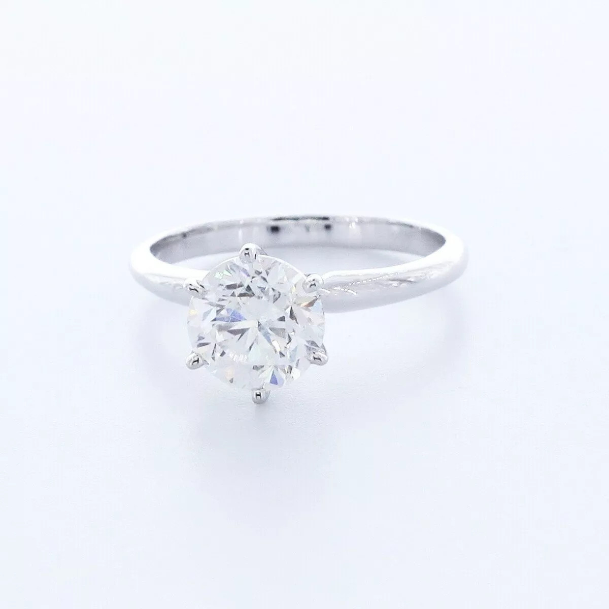 Solitaire Engagement Ring 14K Gold Classic 1.56 CT Round Lab-Grown Diamond D VS2