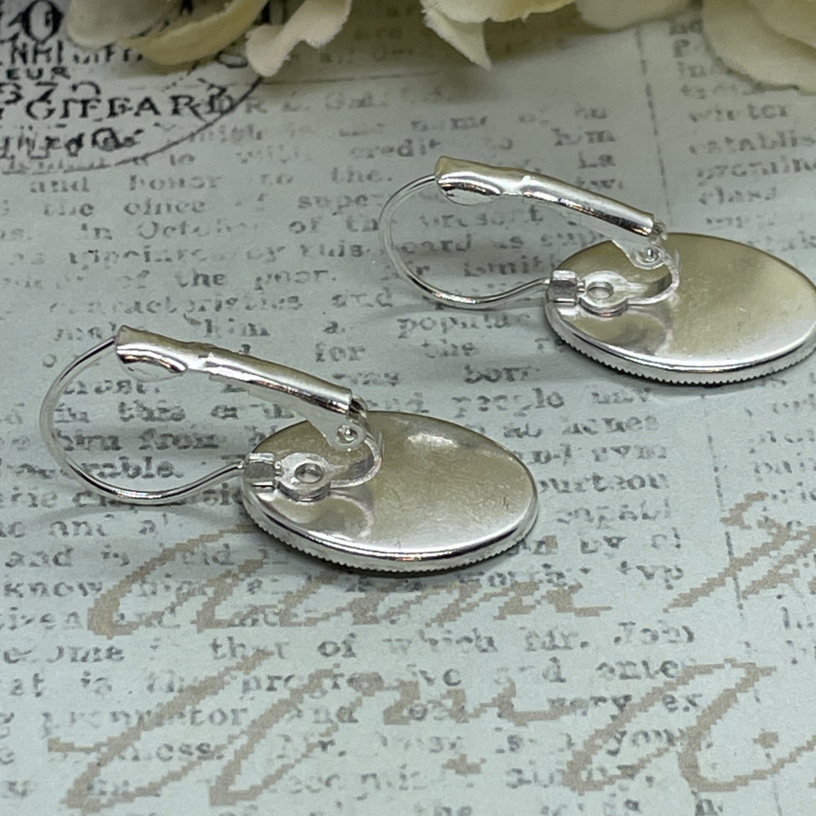 Pink White Hummingbird Silver Boutique French Wire Cameo Earrings Wedding Mom