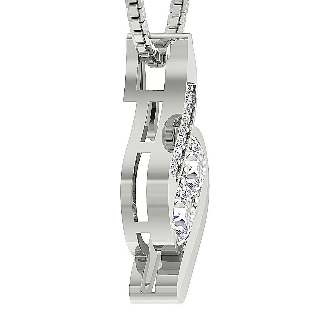 VS F 0.75 Carat Lab Grown Diamond Forever Us Two Stone 14K Gold Fashion Pendant