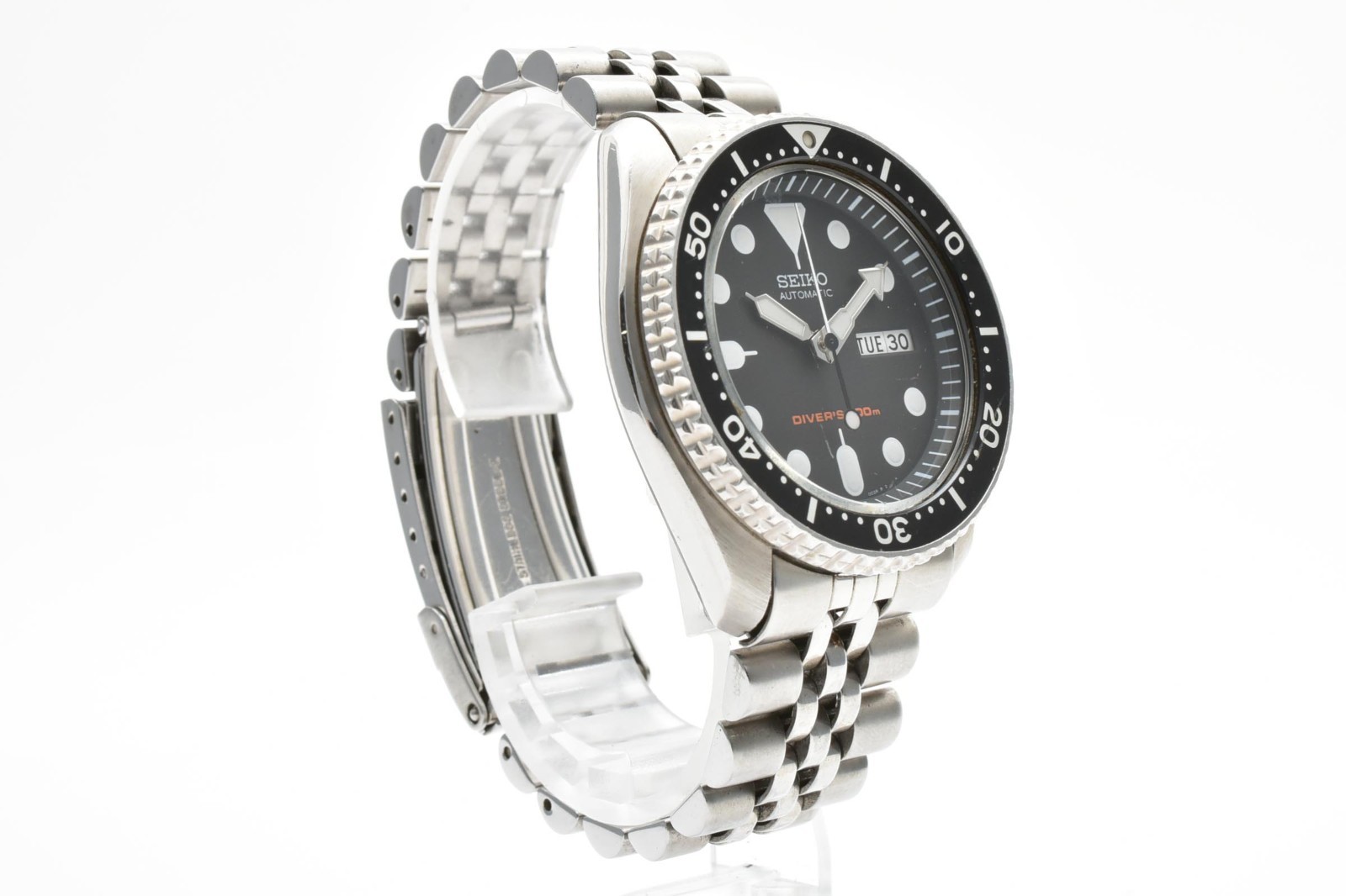SEIKO SKX007 7S26-0020 Automatic Mens Diver Watch Black Day Date Steel Jubilee