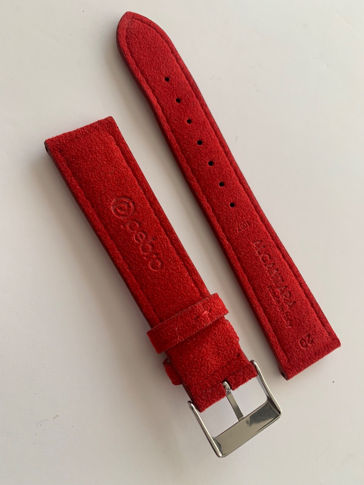 PEBRO ALCANTARA watch strap RED 4 sizes 100% Vegan