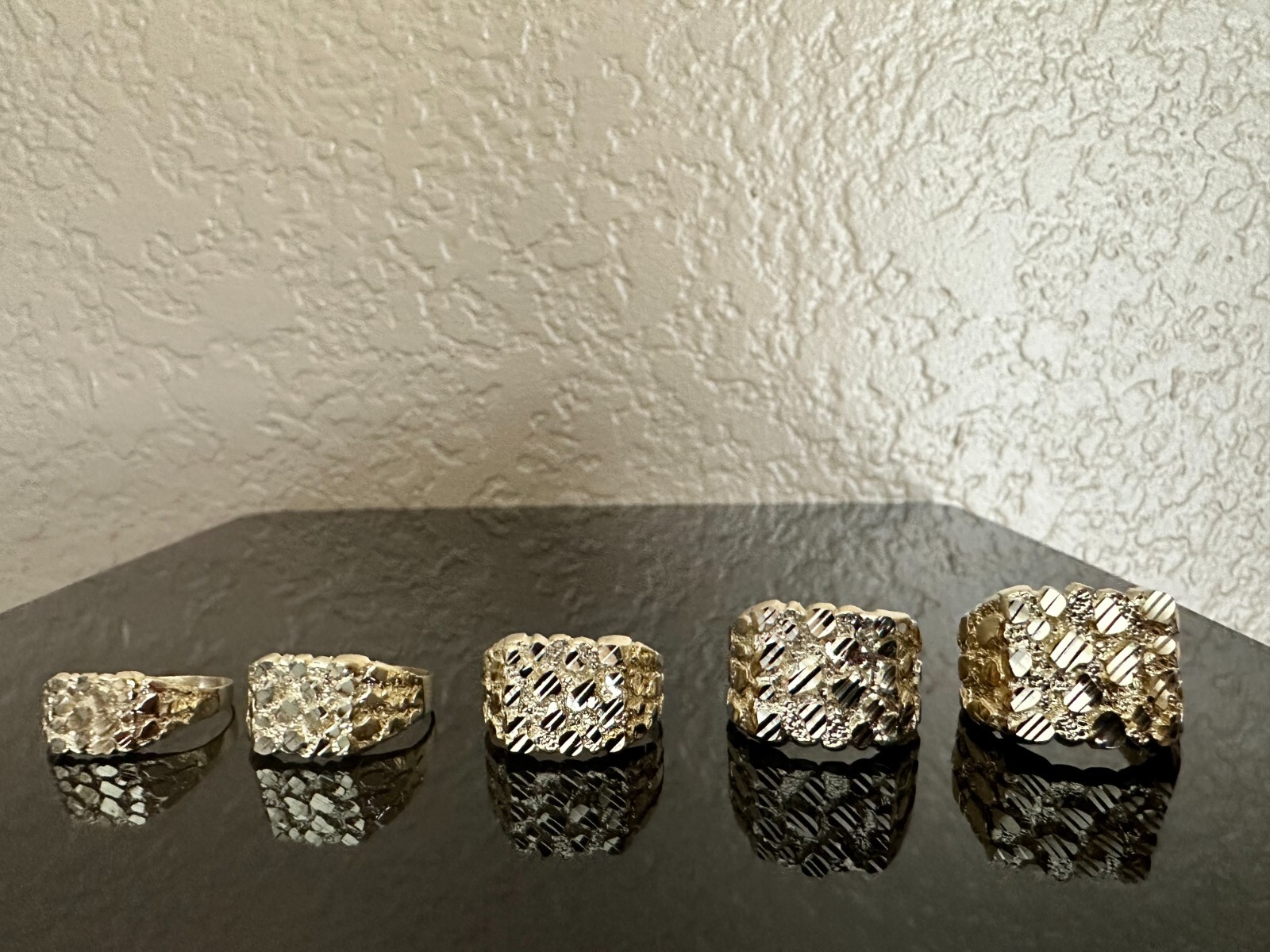 10K Yellow Gold Nugget Pinky Ring Mens Womens Small Medium Large XLarge XXL