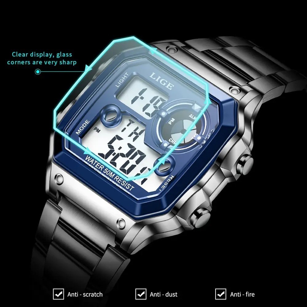 LIGE 2023 NEW Luxury Brand Men Watch Military Digital Watches Sport Wristwatch M
