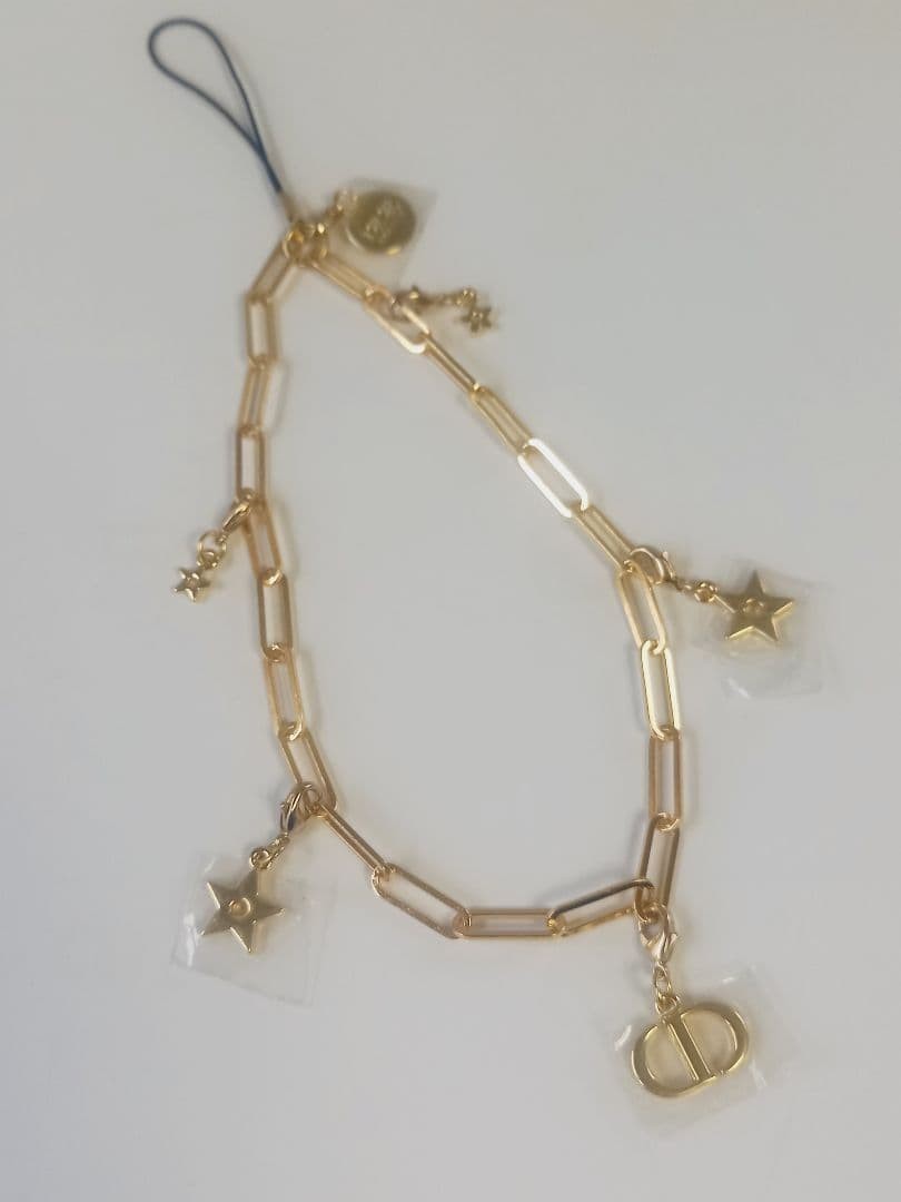 Brand New Dior Beauty Gift-With-Purchase Gold Tone Star & CD Logo Phone Charm