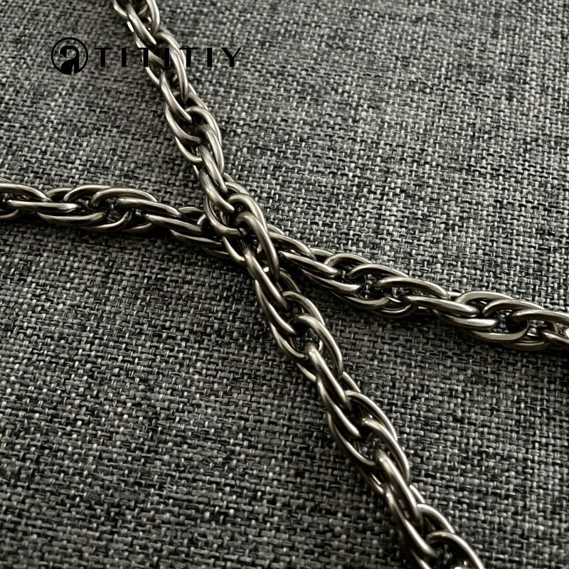 New Pure Titanium Necklace Twisted Shape Width 7mm Be Antiallergic Personality