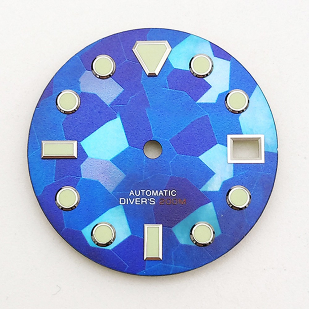 28.5mm Lume Diver Dial Mosaic Pattern Fit Auto Movement Mod