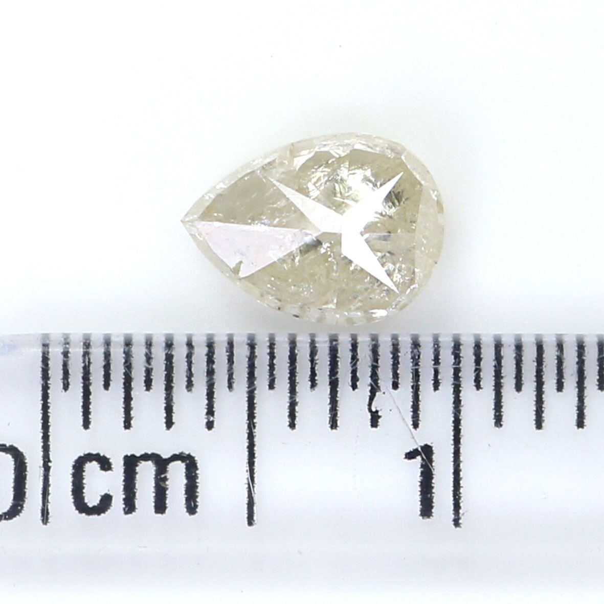 0.78 CT Natural Loose Pear Diamond 6.40 MM Yellow Grey Color Diamond NQ7641