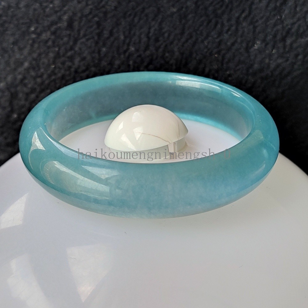 Certified Ice Bluewater 53-54mm Natural Burma Jade jadeite Bangle Bracelet