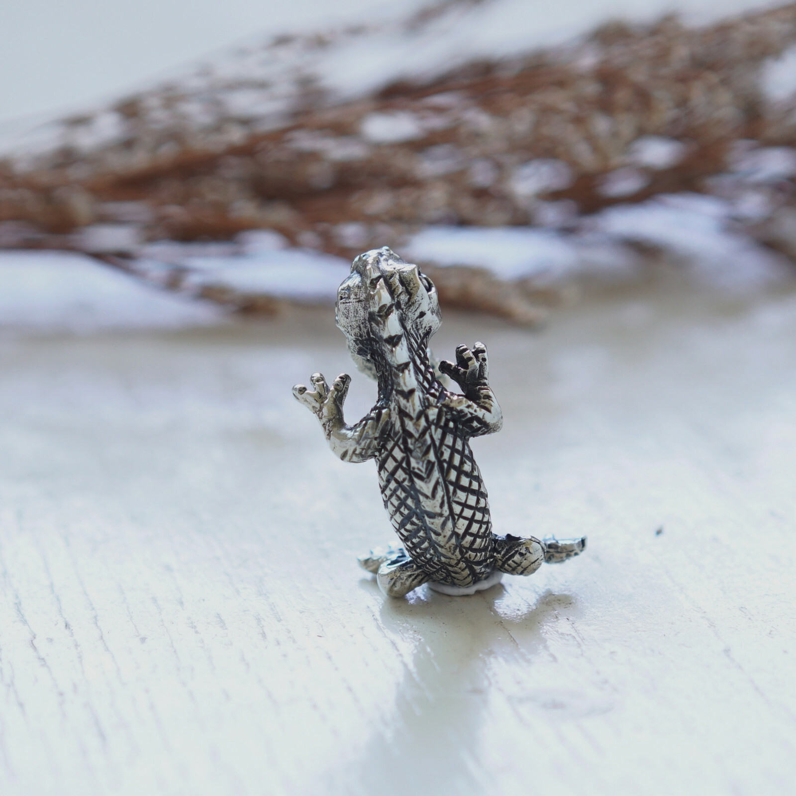 Gecko Chameleon sterling silver ring animal woman Jewelry Boho lizard bugbear