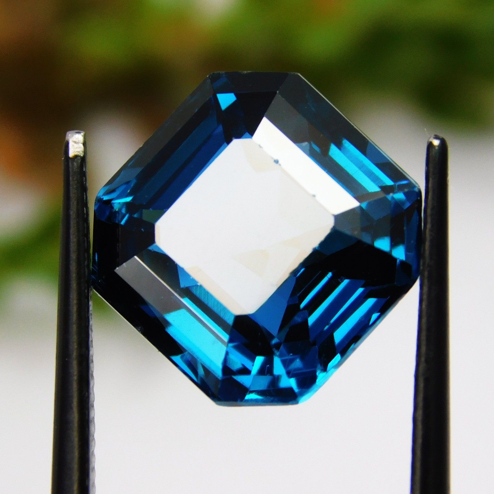 Natural Certified 10.30 ct. Indicolite Blue Tourmaline Asscher Cut Gemstone