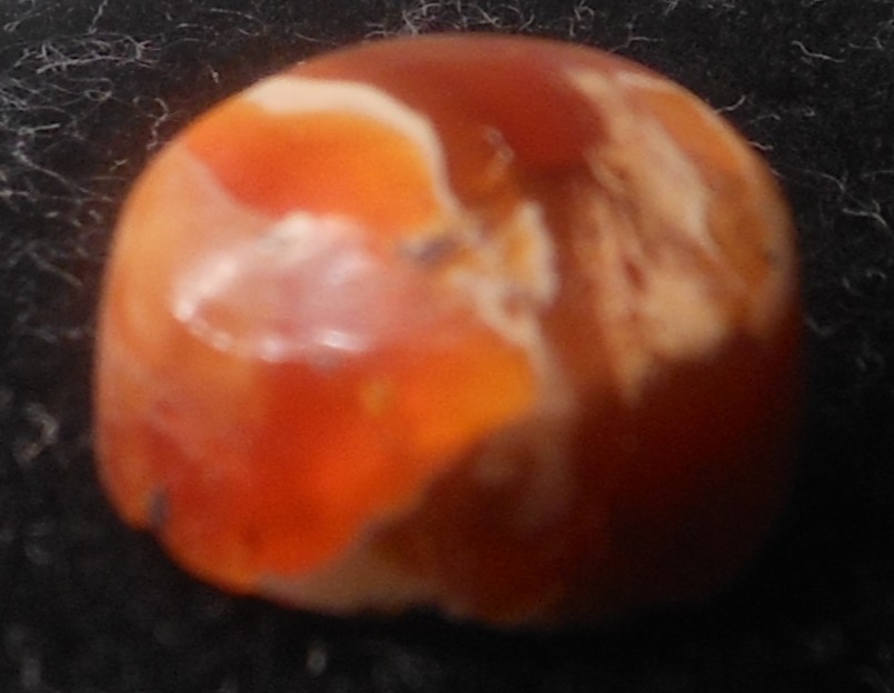 4.35ct Mexican Fire Opal 10.9mm x 6.1mm Round Orange White