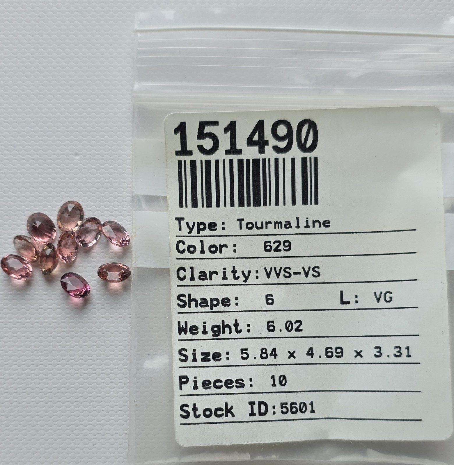 Pink Tourmaline 10pcs VVS-VS Clarity Very Good Cut Oval 5.84×4.69×3.31mm