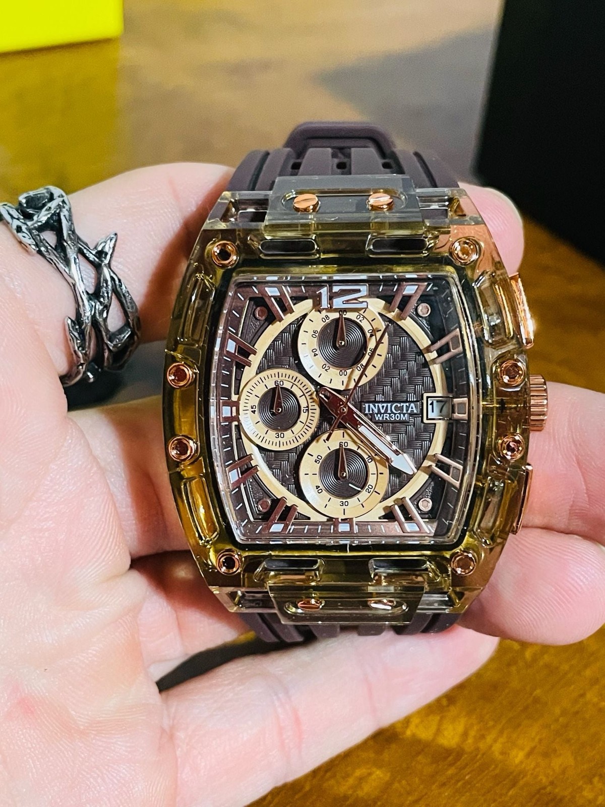 Invicta S1 Rally Chronograph Watch with Brown Carbon Fiber Dial 70143