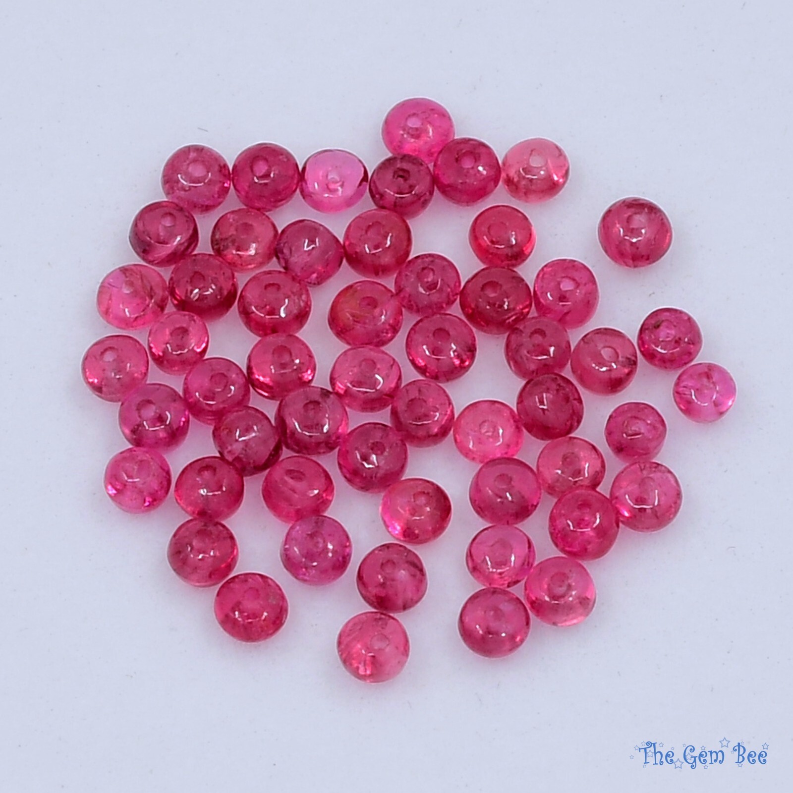 2.5mm No heat Neon Hot Pink Burmese Jedi Spinel Smooth Rondelle Beads 3 inch