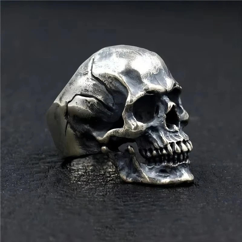 Men’s Stainless Steel Gothic Skull Ring Unique Punk Retro Biker Motorcycle