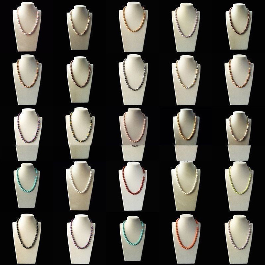 Fashion Natural 8mm Akoya Cultured Shell Pearl Necklace 18″ (10 Colors)