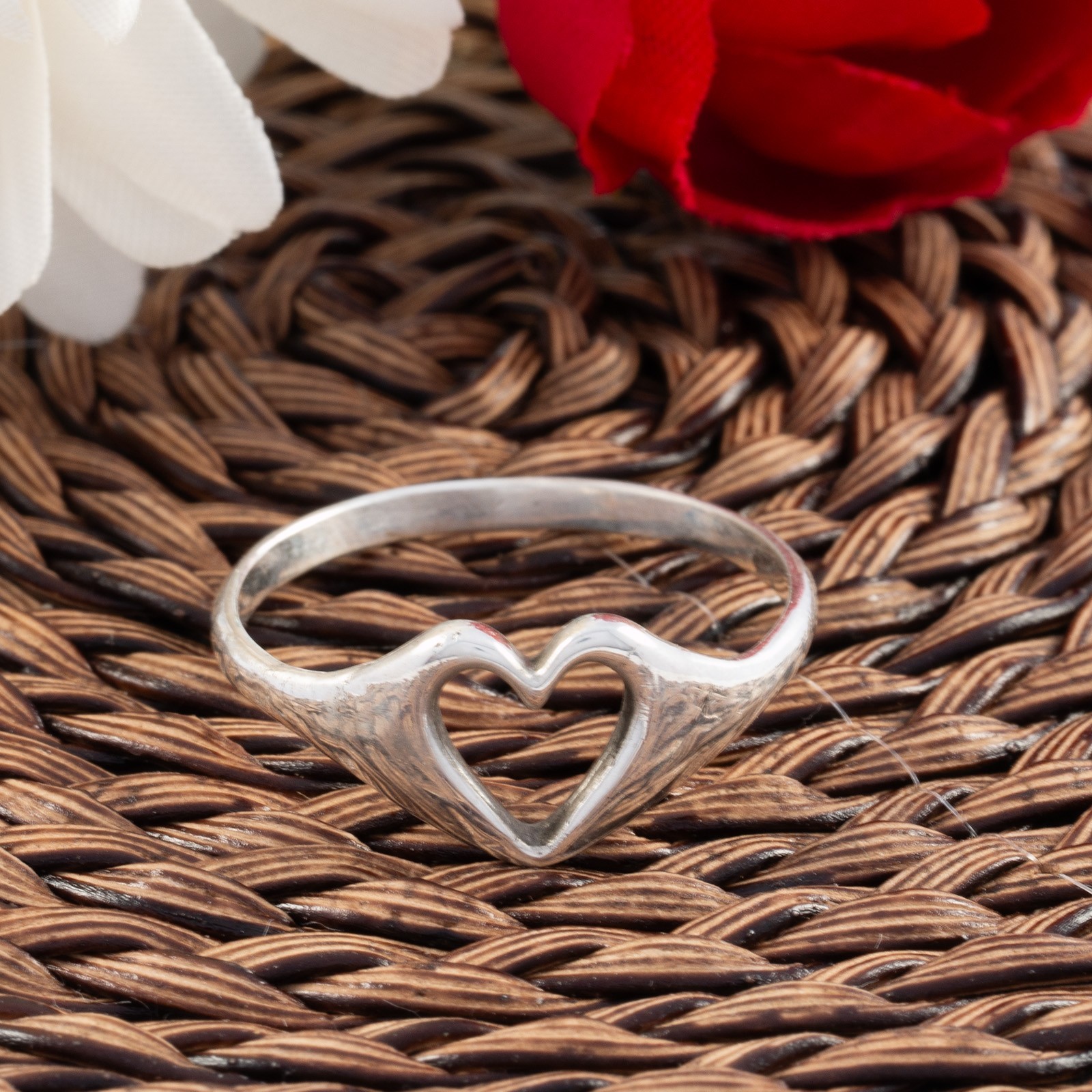 Hand Crafted in the USA Sterling Silver Heart Stacker Ring