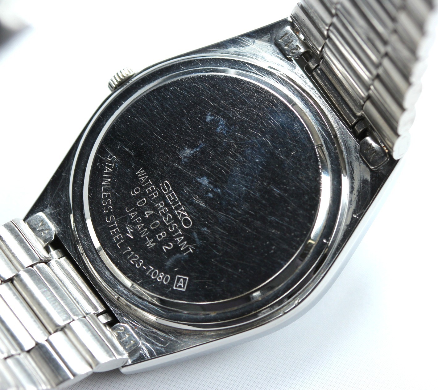 1979 [EX+5] Seiko Type2 7123-7080 Roman Navy Dial Day/Date Kanji Qz Mens Watch