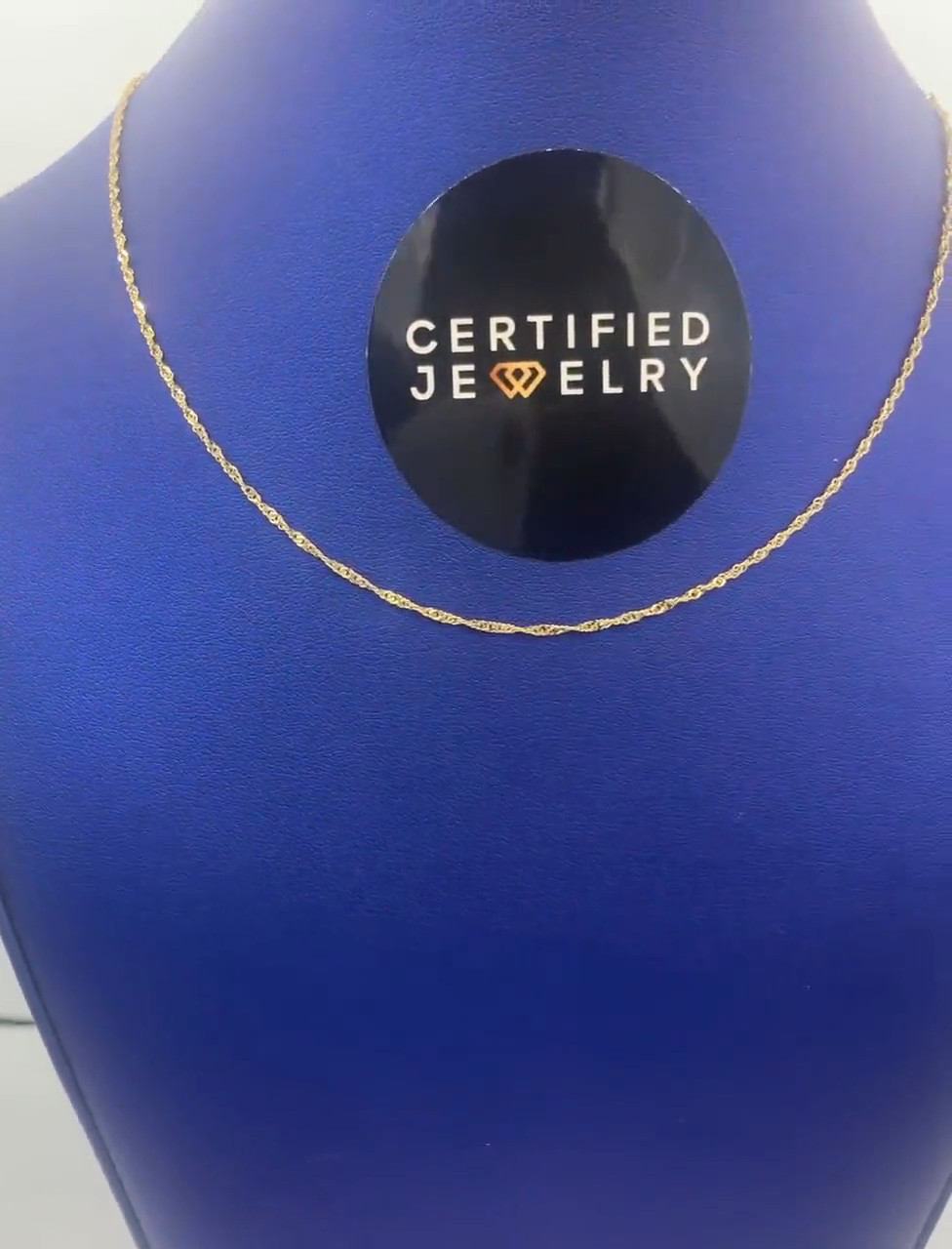 10K Solid Gold Rope Chain Necklace, 7″ – 30″ Inches, 0.8mm To 2.2mm