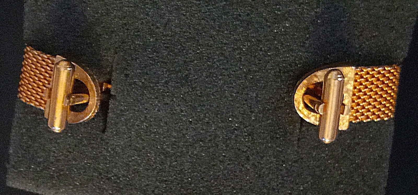 Unique Moon Glow Goldtone Cufflinks. Blue Green