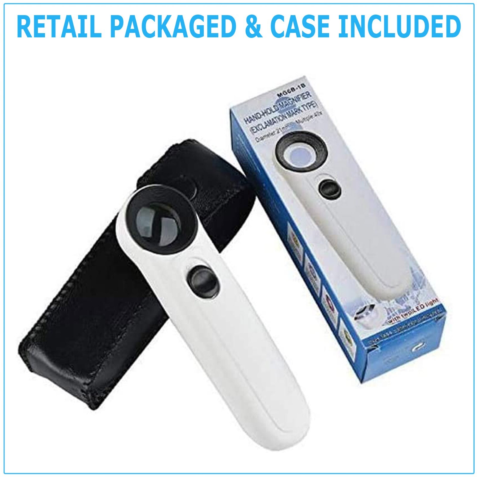 40X Magnifying Magnifier Glass Jeweler Eye Jewelry Loupe Loop With 2 LED Light