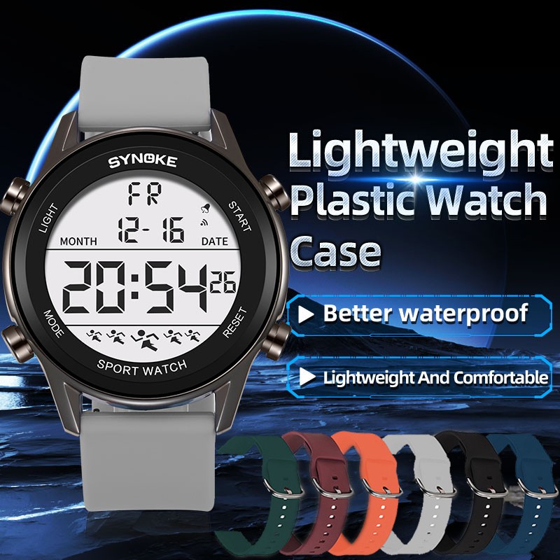 Ultra-Thin Large Dial Sports Digital Watch Waterproof Luminous Mens Womens Watch