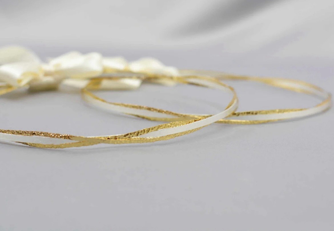 24K Gold plated and 1000 Silver plated Wedding Crowns (Orthodox Stefana)